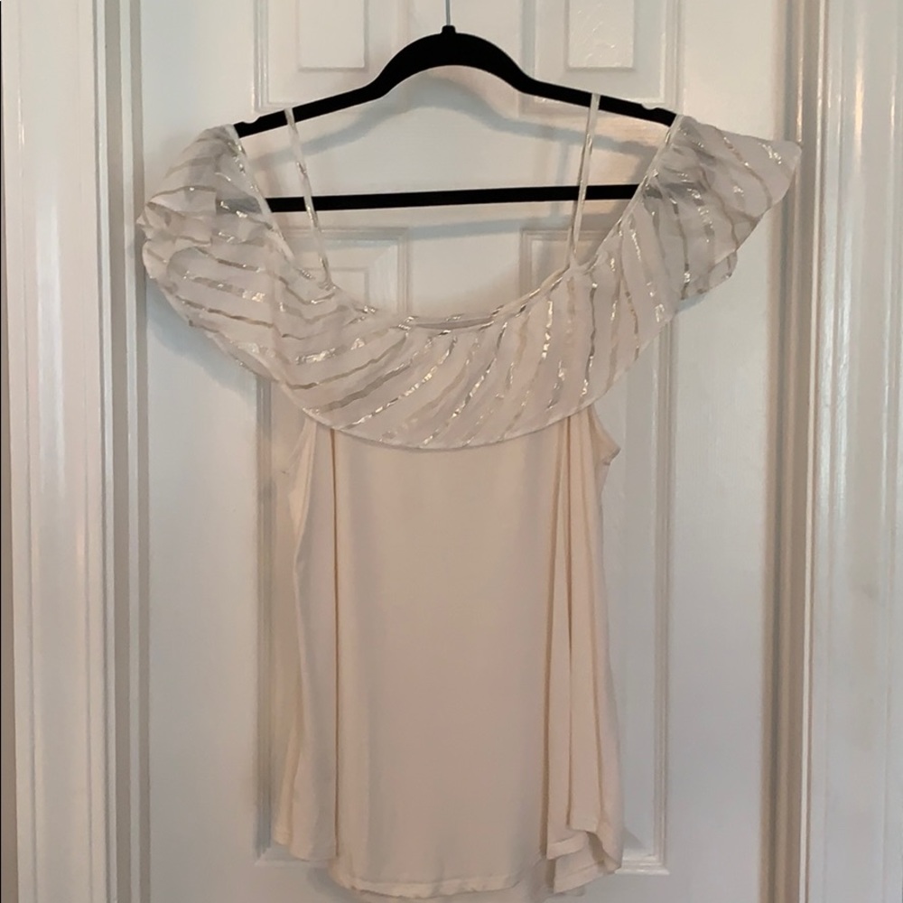 Ruffle Cold Shoulder Tank